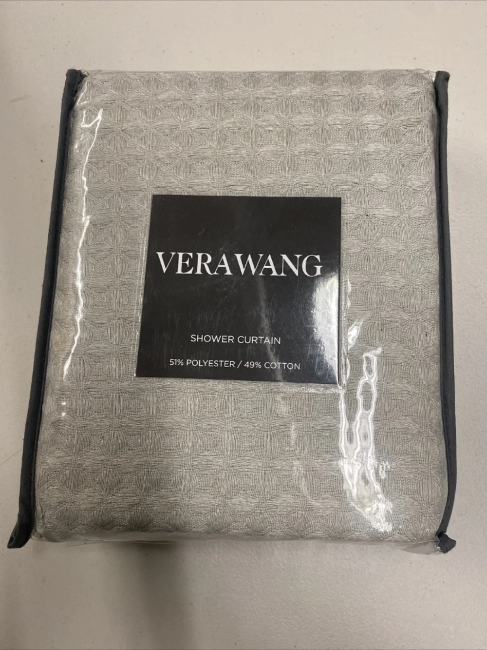 Vera Want Marled Waffle 70”x72” Shower Curtain, Aquamarine Gray883893730281